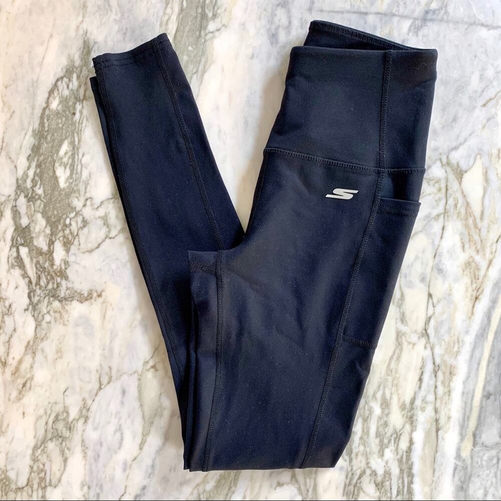 Skechers Womens GoWalk Athletic Casual Pocket Yoga Performance Leggings Black XS - Picture 5 of 6